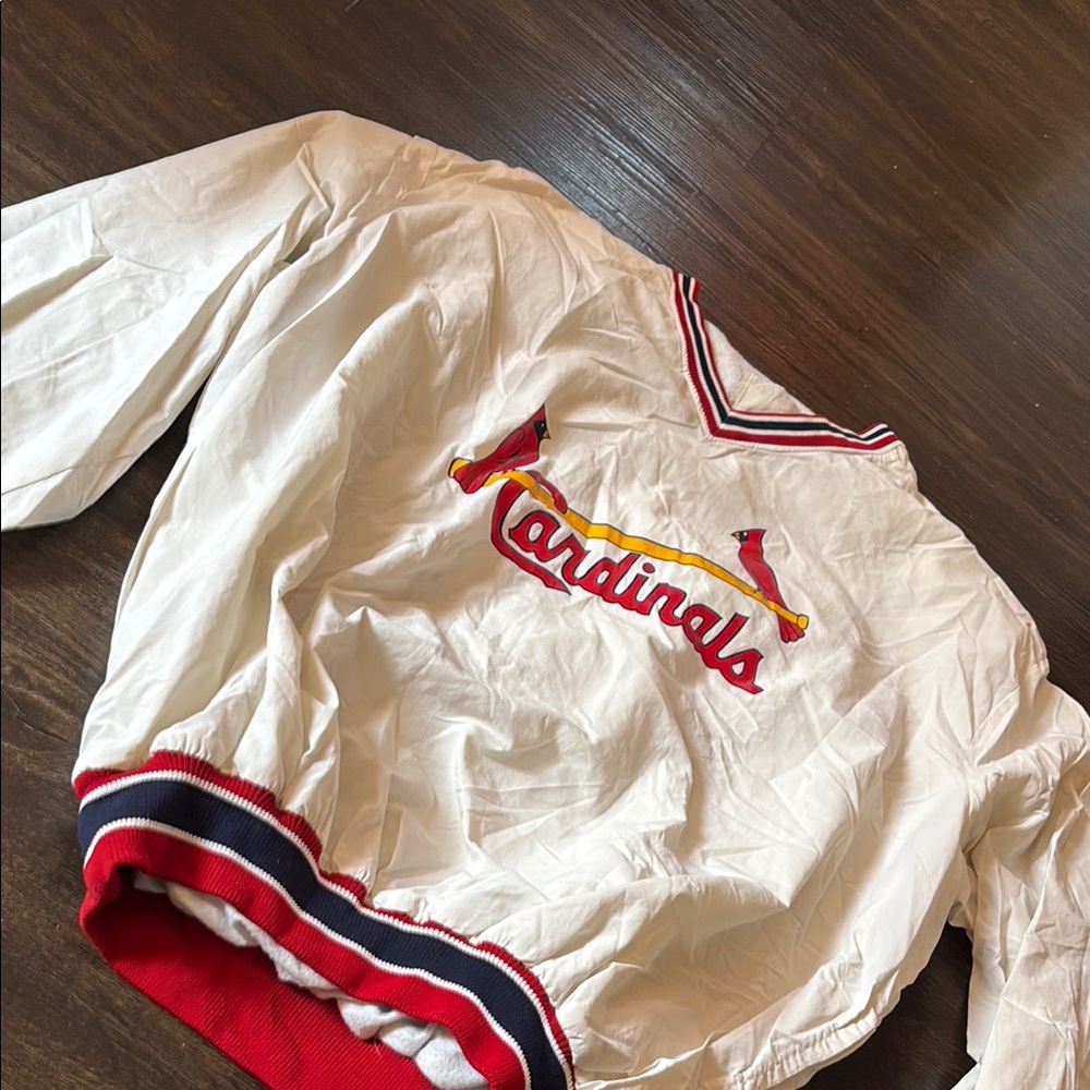 MLB White and Red Cardinals Jacket